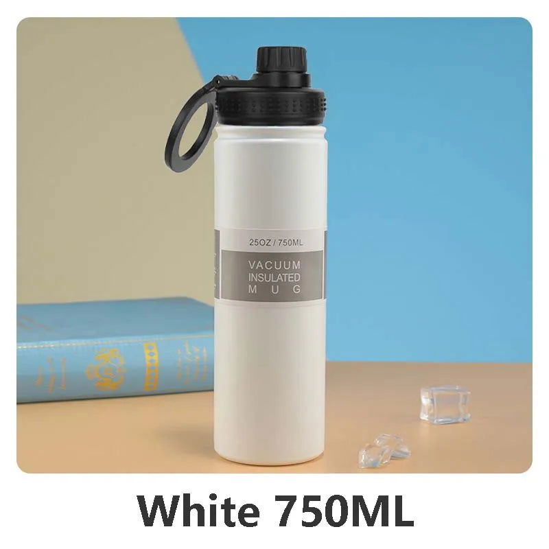 750ml Stainless Steel Vacuum Bottle With Magnetic Bracket Large Capacity Insulation Water Bottle For Travel Sports Water Cup - LOCKDEALZ