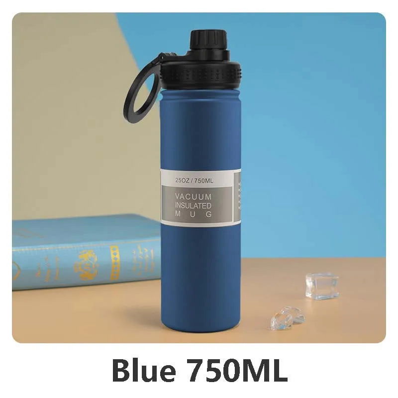 750ml Stainless Steel Vacuum Bottle With Magnetic Bracket Large Capacity Insulation Water Bottle For Travel Sports Water Cup - LOCKDEALZ