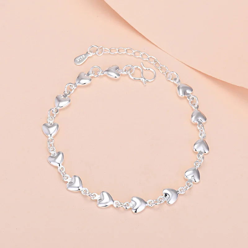 925 Sterling Silver Lucky Bead Charm Bracelet For Women Chain Round Bangles Fashion Luxury Quality Jewelry Christmas Accessories - LOCKDEALZ