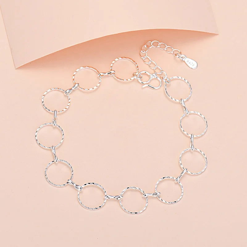 925 Sterling Silver Lucky Bead Charm Bracelet For Women Chain Round Bangles Fashion Luxury Quality Jewelry Christmas Accessories - LOCKDEALZ