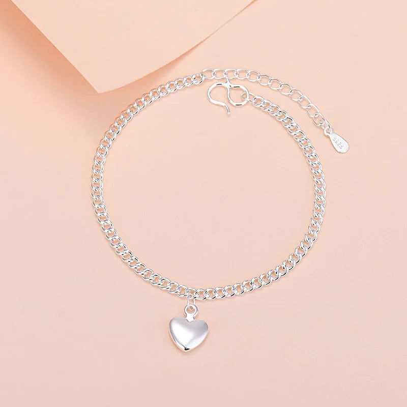 925 Sterling Silver Lucky Bead Charm Bracelet For Women Chain Round Bangles Fashion Luxury Quality Jewelry Christmas Accessories - LOCKDEALZ