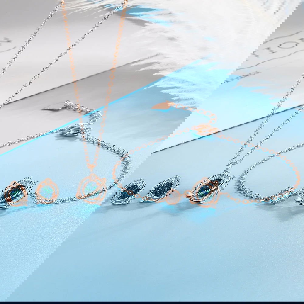 925 Sterling Silver Star Crystal Elegant Jewelry Sets For Women Earring Necklace Bracelet Fine Jewellery Wholesale Accessories - LOCKDEALZ