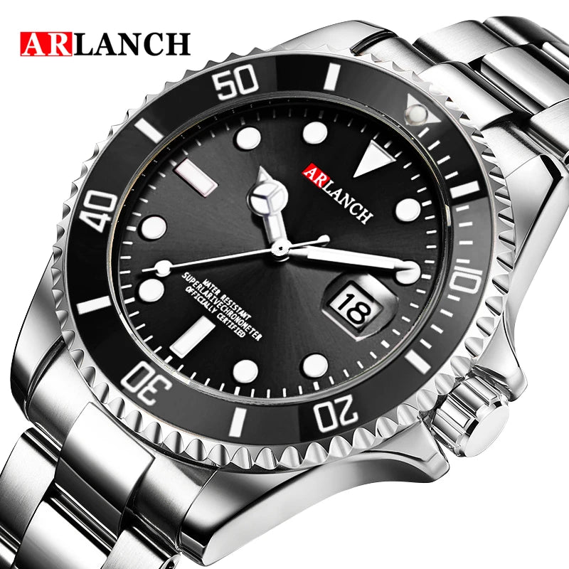 ARLANCH Hot Sell Men Quatrz Watch Sport Mens Watches Top Brand Luxury Waterproof Full Steel Quartz Clock Men Relogio Masculino - LOCKDEALZ