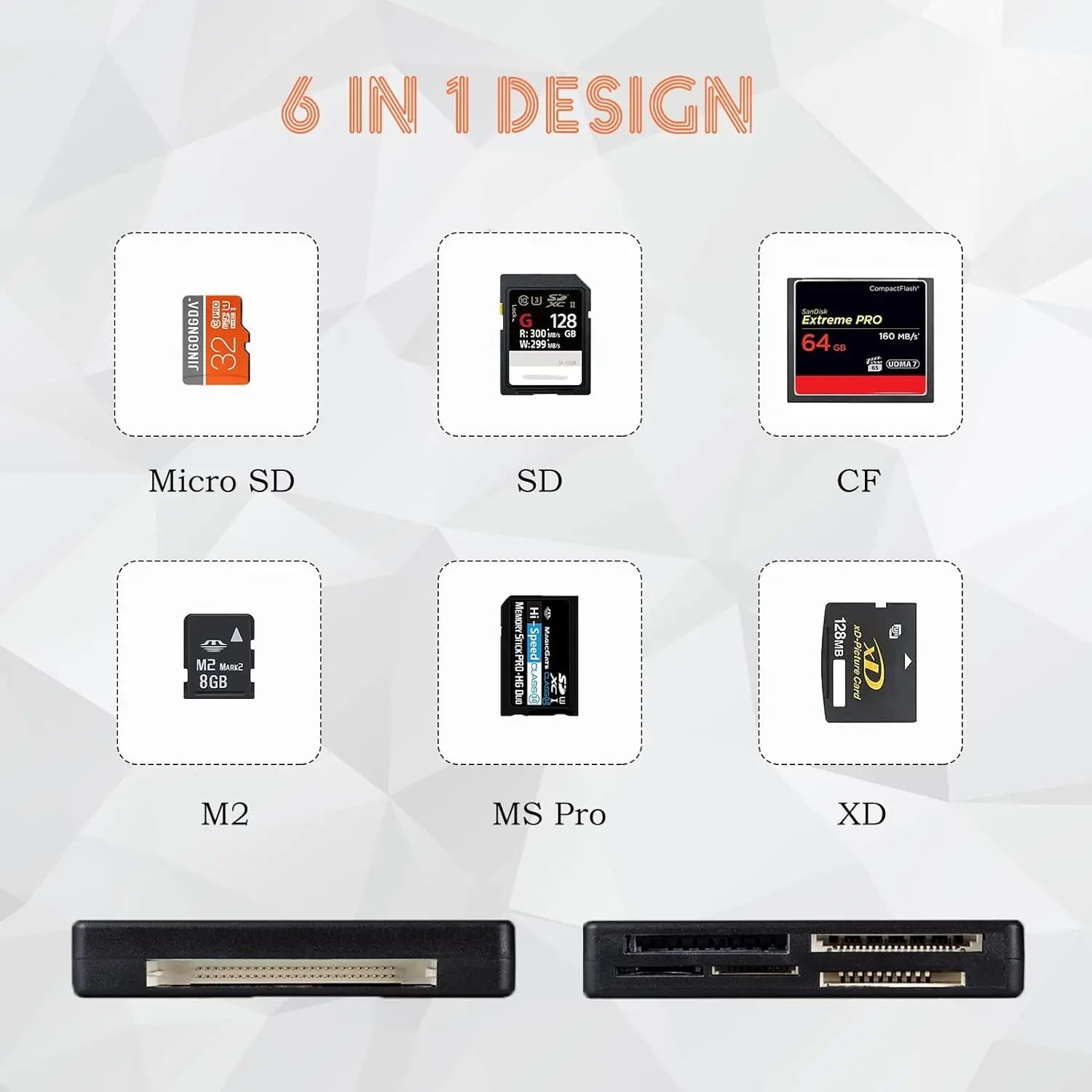 All In One Memory Card Reader USB External Cardreader SD SDHC Mini Micro M2 MMC XD CF Reader  For MP3, Digital Camera - LOCKDEALZ