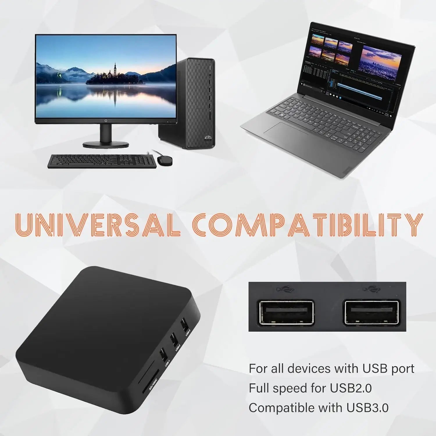 All In One Memory Card Reader USB External Cardreader SD SDHC Mini Micro M2 MMC XD CF Reader  For MP3, Digital Camera - LOCKDEALZ