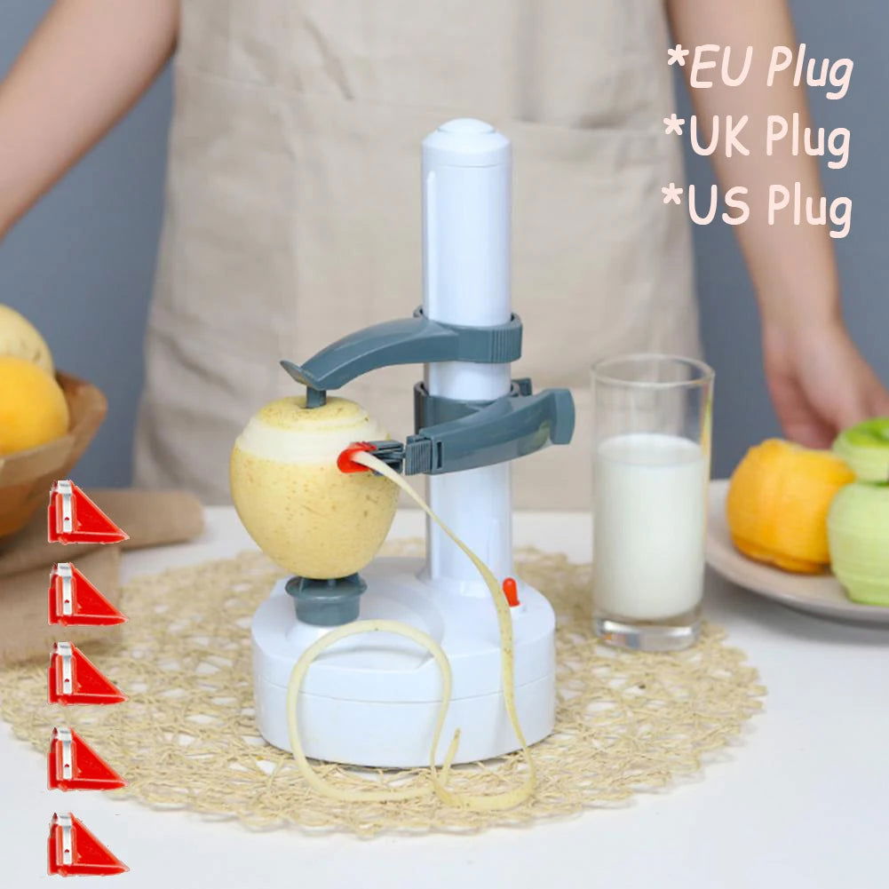 Automatic Fruit Vegetable Potato Peeler Electric Vegetable Fruit Tool Multi-functional Peeling Cutter Kitchen Gadget Accessories - LOCKDEALZ