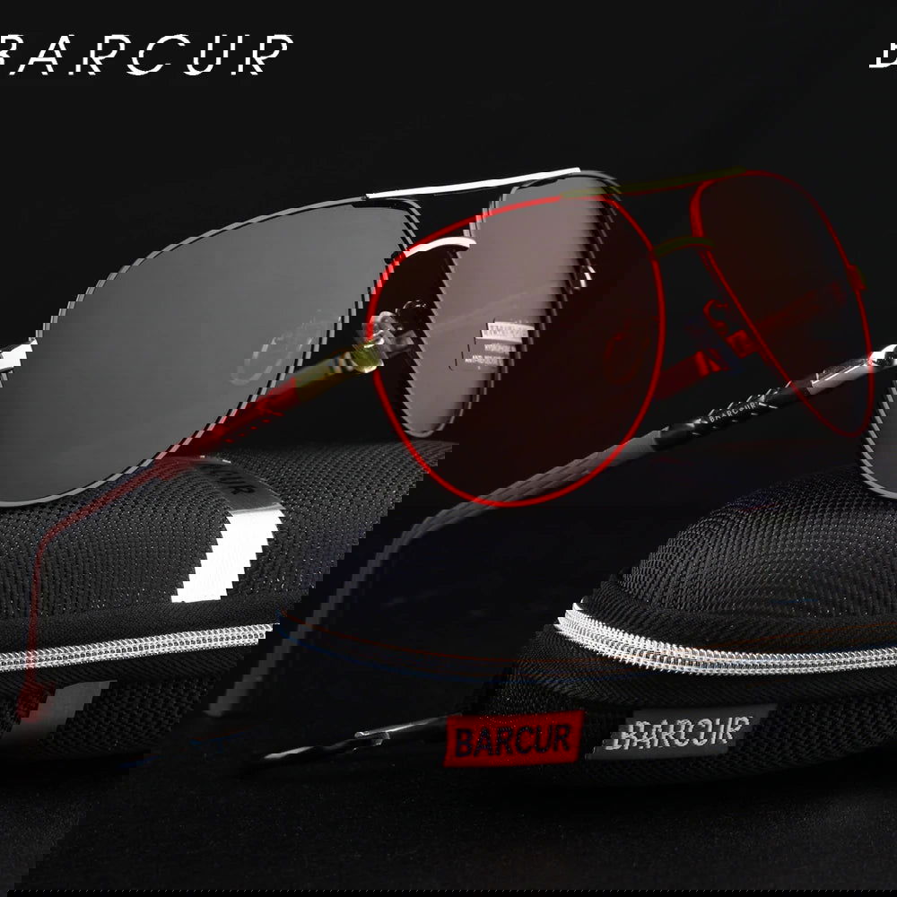 BARCUR Aluminum Vintage Men's Sunglasses Men Polarized Coating Classic Sun Glasses Women Shade Male Driving Accessories Eyewear - LOCKDEALZ