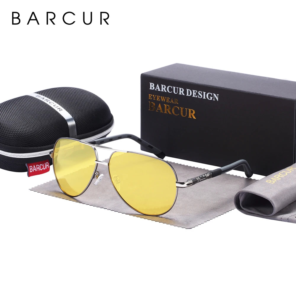 BARCUR Aluminum Vintage Men's Sunglasses Men Polarized Coating Classic Sun Glasses Women Shade Male Driving Accessories Eyewear - LOCKDEALZ