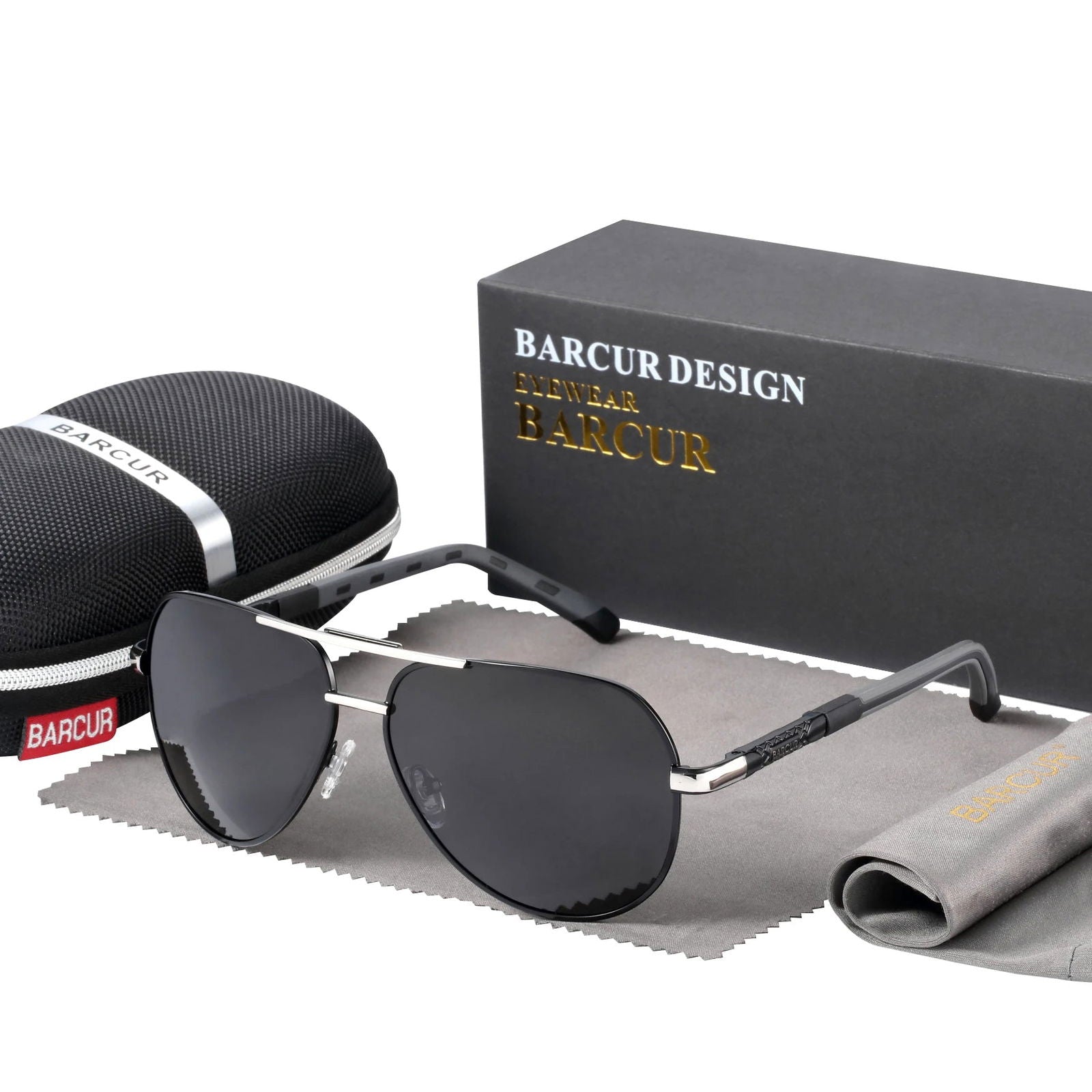 BARCUR Men Sunglasses Brand Original Polarized Driver glasses Polaroid Sun glass Male Pilot Eyewear - LOCKDEALZ