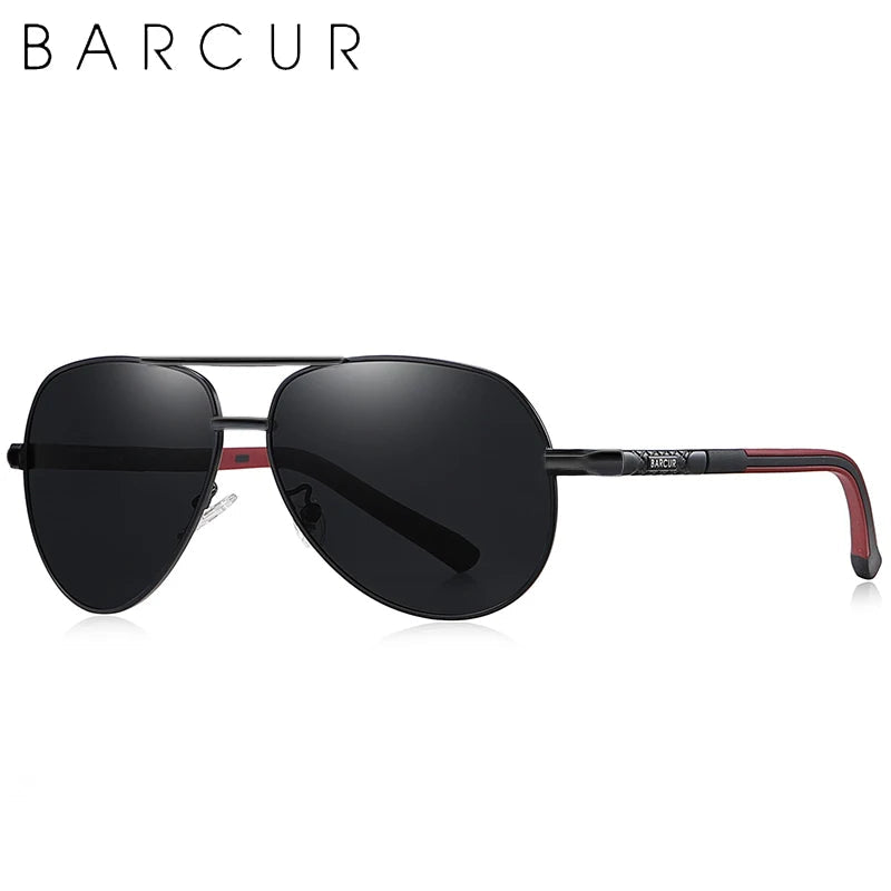 BARCUR Men Sunglasses Brand Original Polarized Driver glasses Polaroid Sun glass Male Pilot Eyewear - LOCKDEALZ