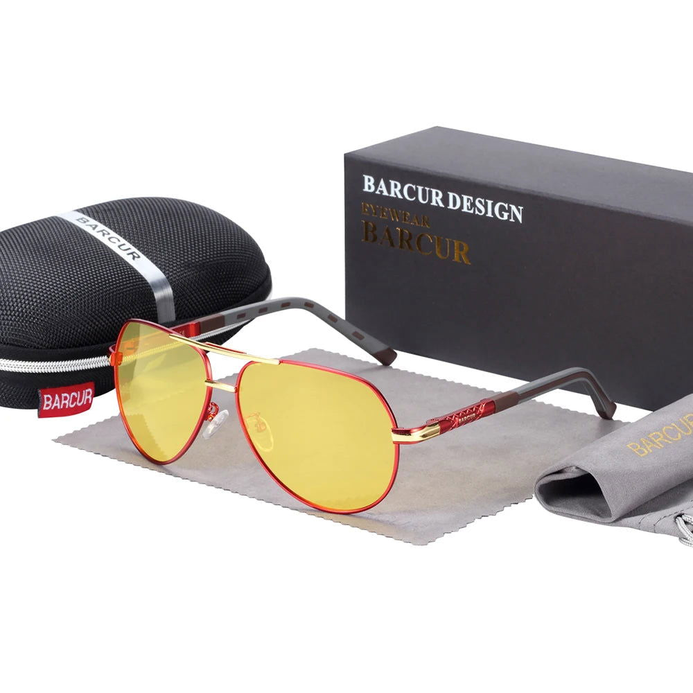 BARCUR Men Sunglasses Brand Original Polarized Driver glasses Polaroid Sun glass Male Pilot Eyewear - LOCKDEALZ