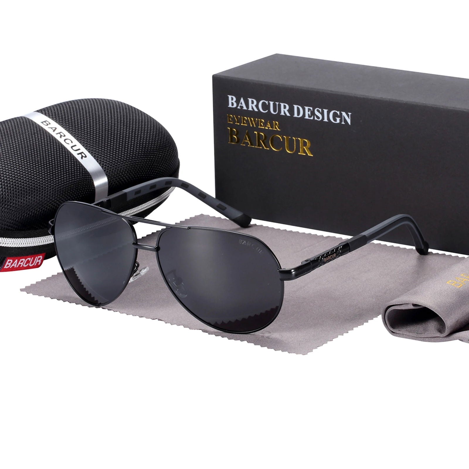 BARCUR Men Sunglasses Brand Original Polarized Driver glasses Polaroid Sun glass Male Pilot Eyewear - LOCKDEALZ