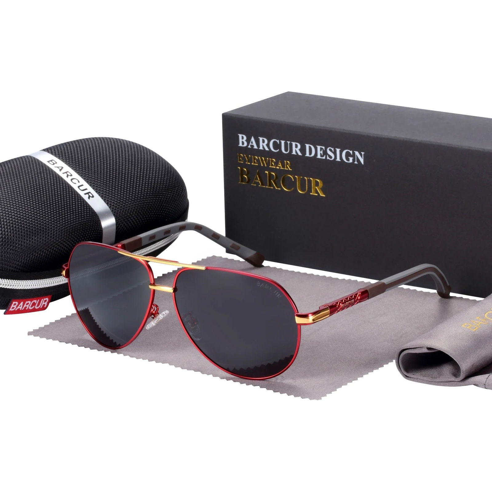 BARCUR Men Sunglasses Brand Original Polarized Driver glasses Polaroid Sun glass Male Pilot Eyewear - LOCKDEALZ