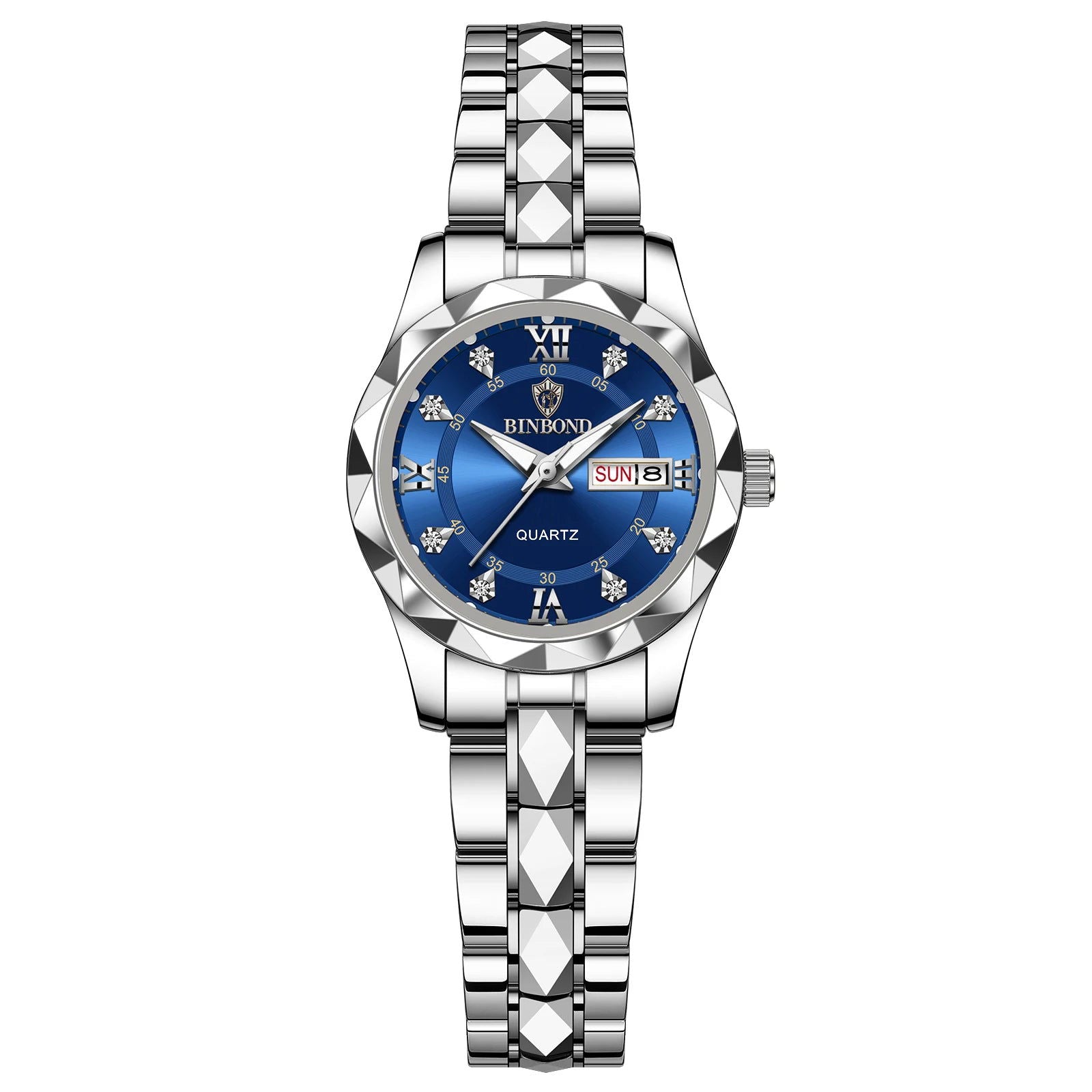 BINBOND B2521 Top Brand Luxury Fashion Business Womens Quartz Watches 30M Waterproof Week Date Clock Sport Womens Wristwatch - LOCKDEALZ