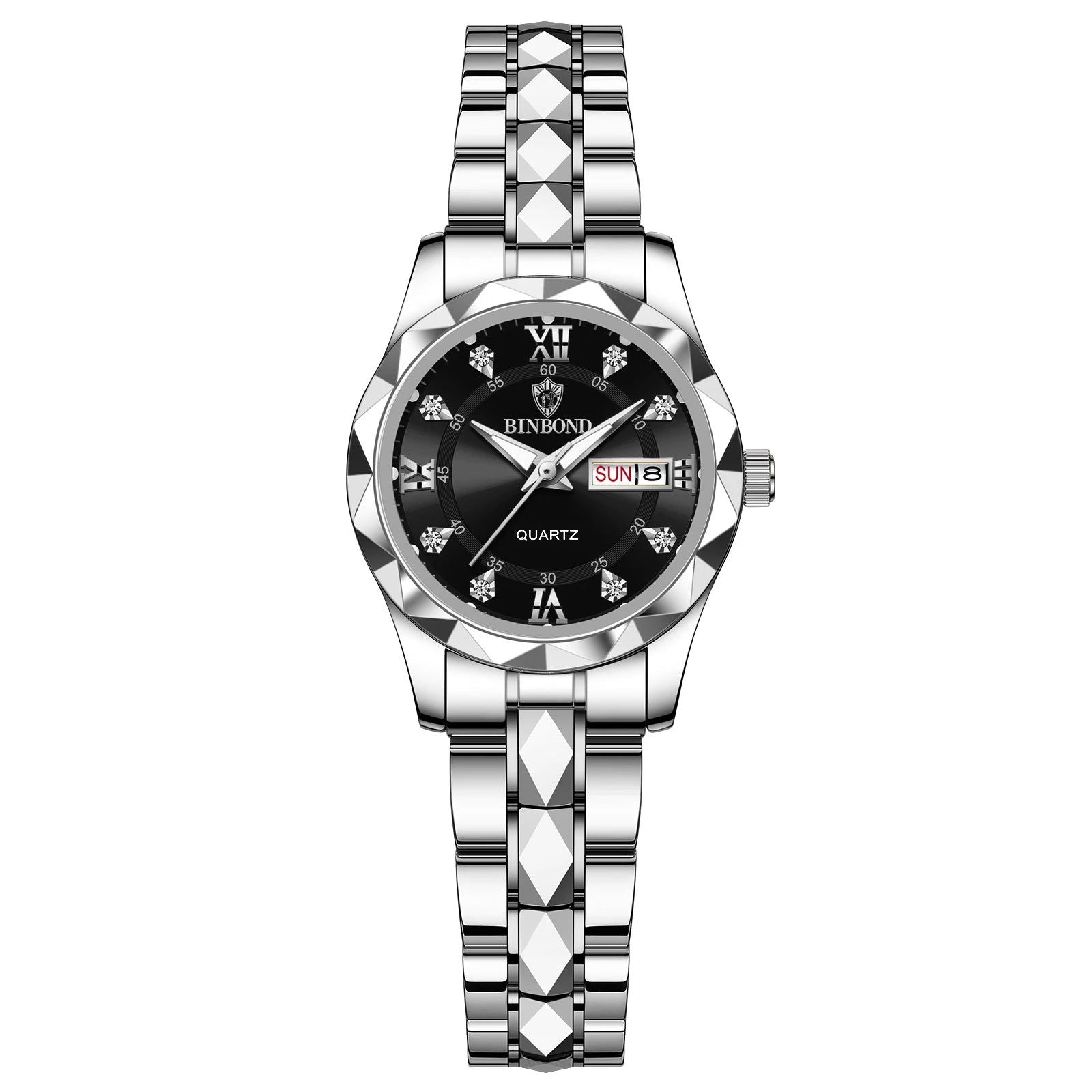 BINBOND B2521 Top Brand Luxury Fashion Business Womens Quartz Watches 30M Waterproof Week Date Clock Sport Womens Wristwatch - LOCKDEALZ