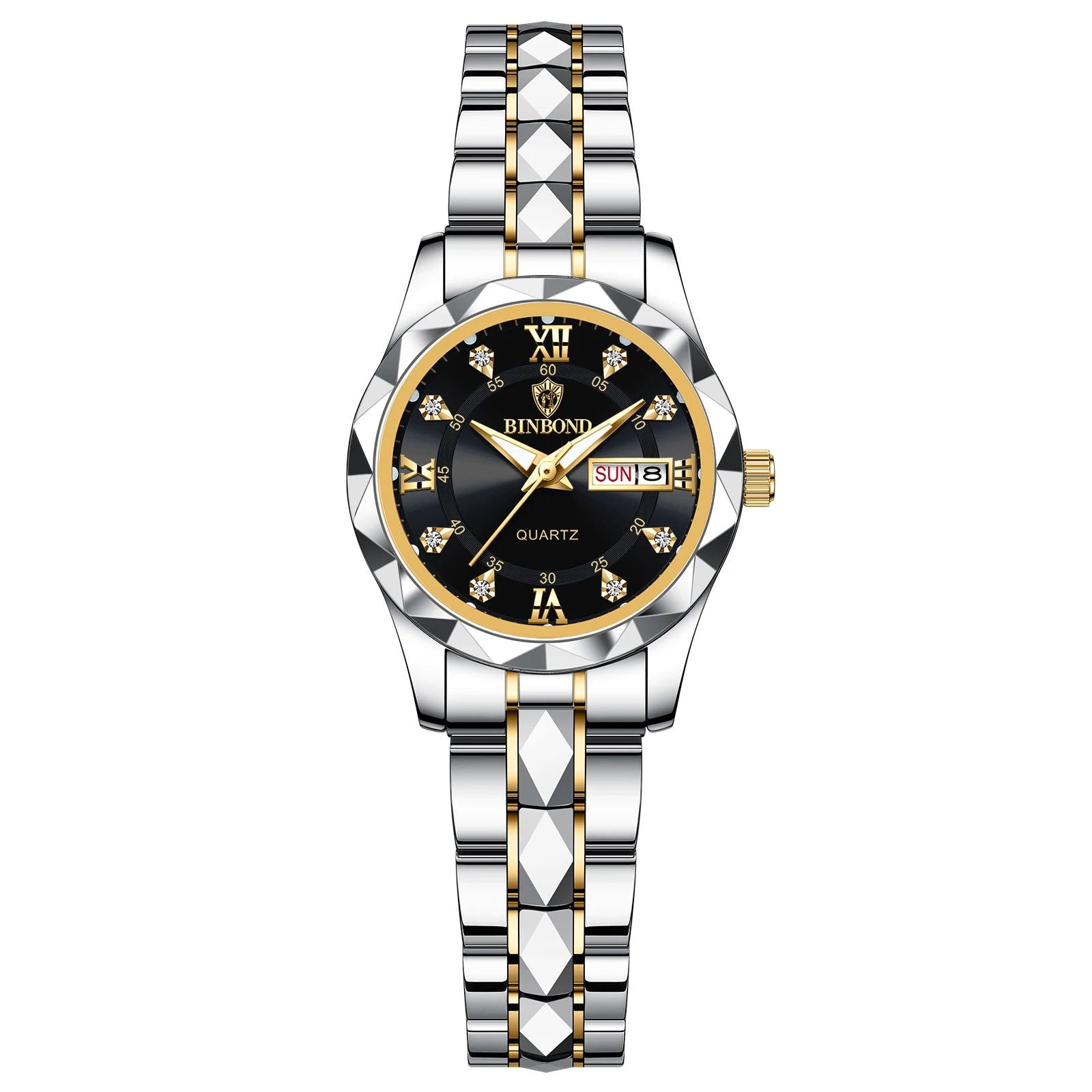 BINBOND B2521 Top Brand Luxury Fashion Business Womens Quartz Watches 30M Waterproof Week Date Clock Sport Womens Wristwatch - LOCKDEALZ