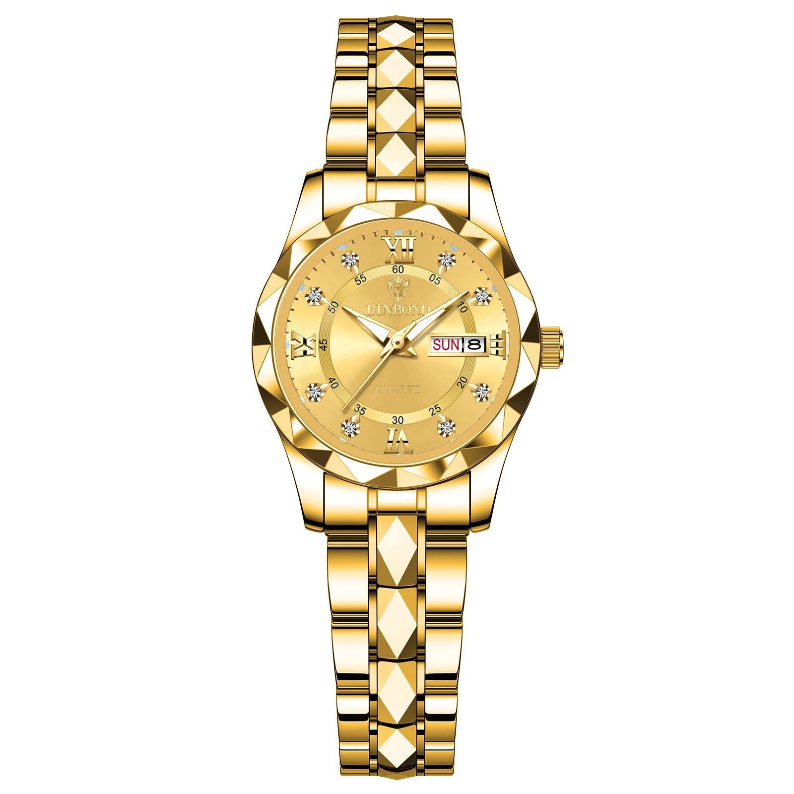 BINBOND B2521 Top Brand Luxury Fashion Business Womens Quartz Watches 30M Waterproof Week Date Clock Sport Womens Wristwatch - LOCKDEALZ