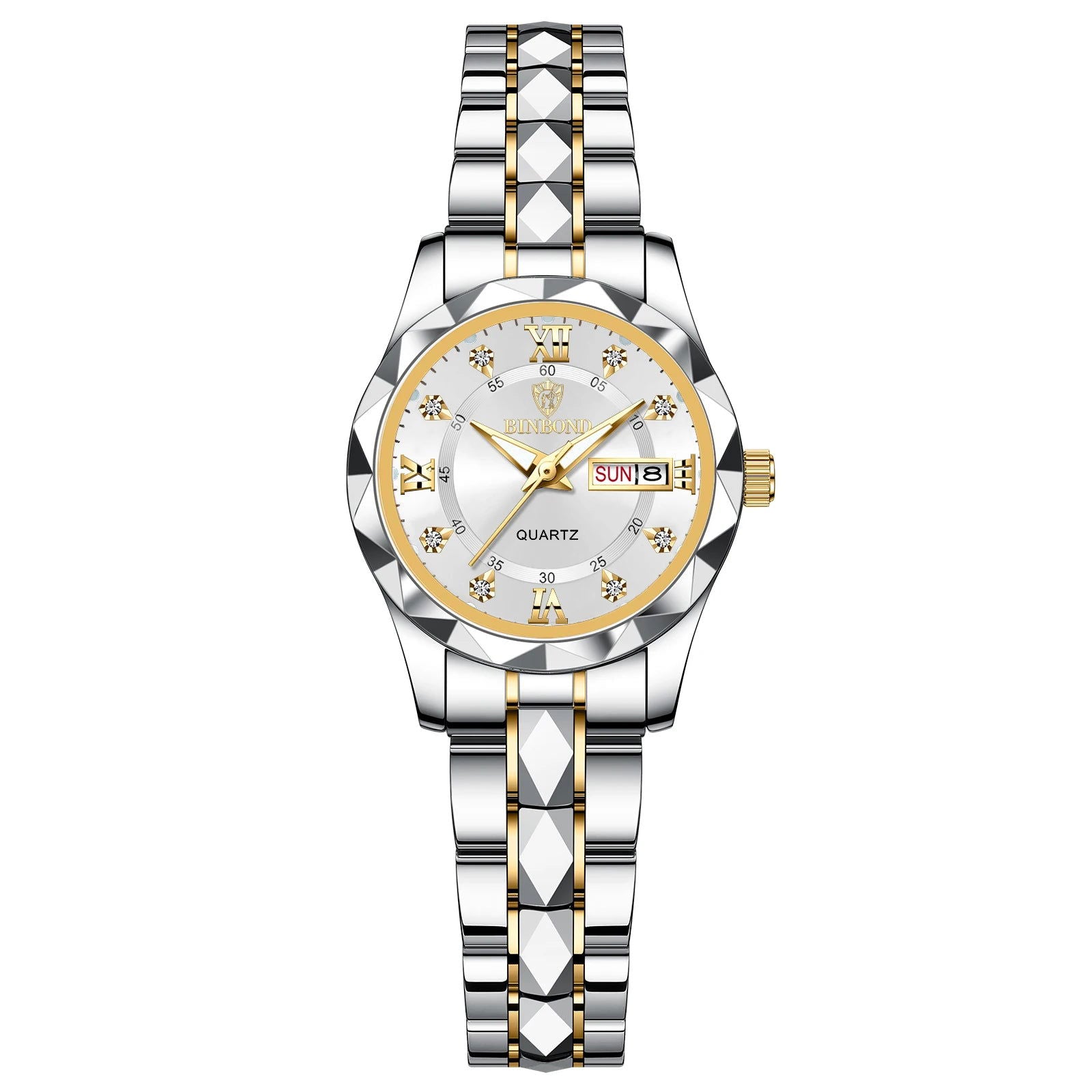 BINBOND B2521 Top Brand Luxury Fashion Business Womens Quartz Watches 30M Waterproof Week Date Clock Sport Womens Wristwatch - LOCKDEALZ