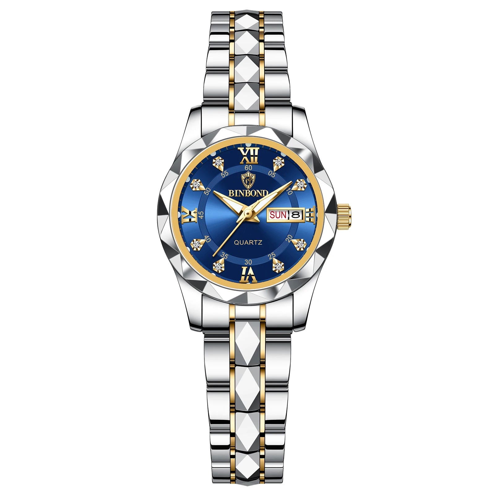 BINBOND B2521 Top Brand Luxury Fashion Business Womens Quartz Watches 30M Waterproof Week Date Clock Sport Womens Wristwatch - LOCKDEALZ