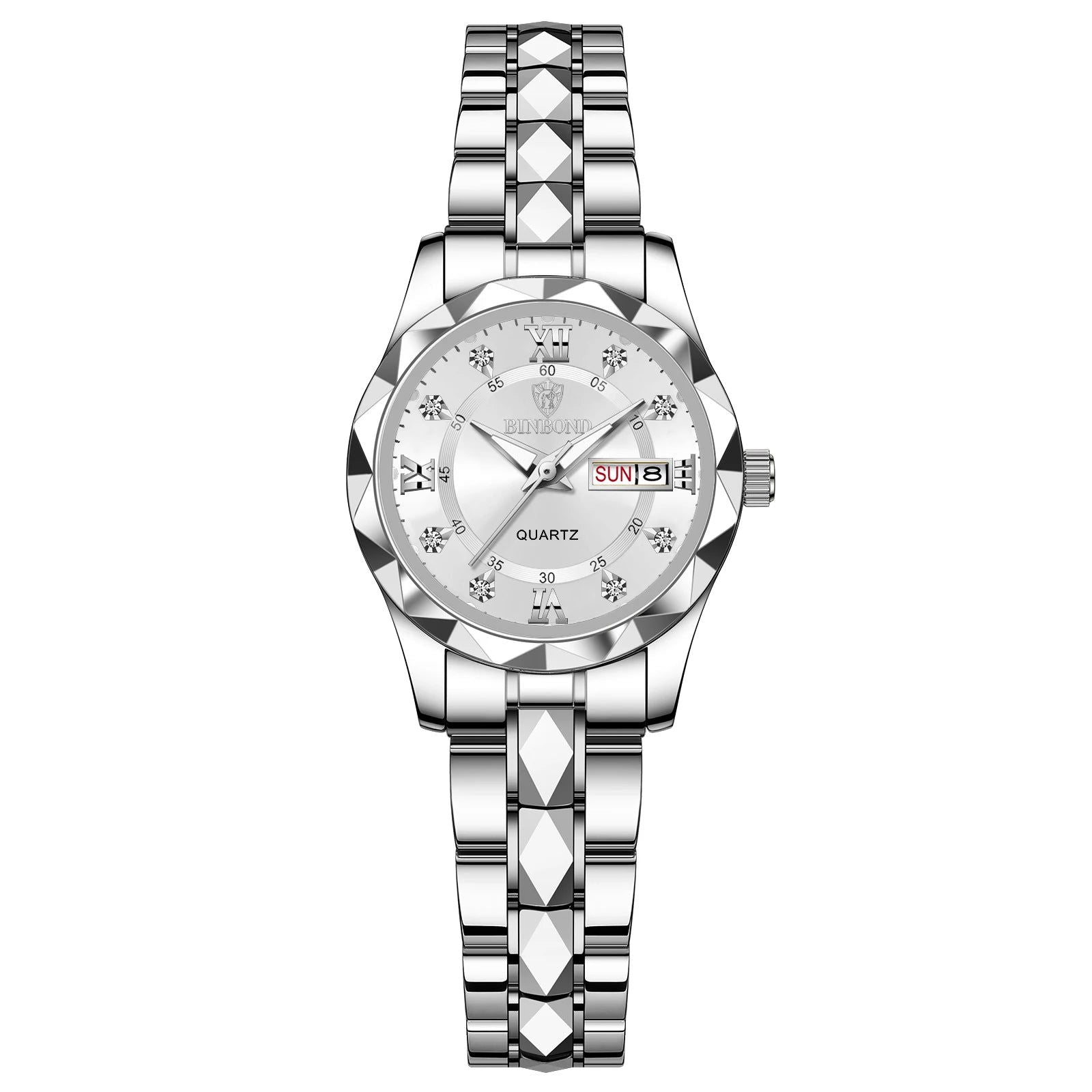 BINBOND B2521 Top Brand Luxury Fashion Business Womens Quartz Watches 30M Waterproof Week Date Clock Sport Womens Wristwatch - LOCKDEALZ