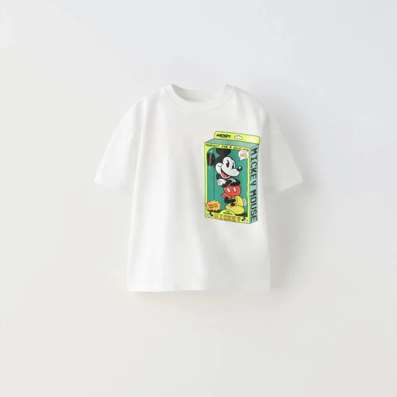 Baby Girl Disney Cartoon T-shirt Summer Clothing Popular Design Fashion Children Short Sleeve Tshirts Kids Girls' Tees Tops - LOCKDEALZ