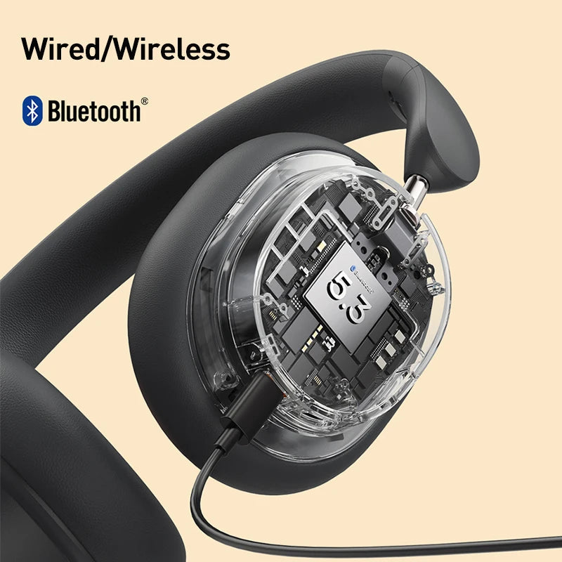 Baseus Bowie D05 Headphones Wireless Earphone Bluetooth 5.3 Headset HiFI Stereo Fones Foldable Wireless Wired Dual Use Headphone - LOCKDEALZ