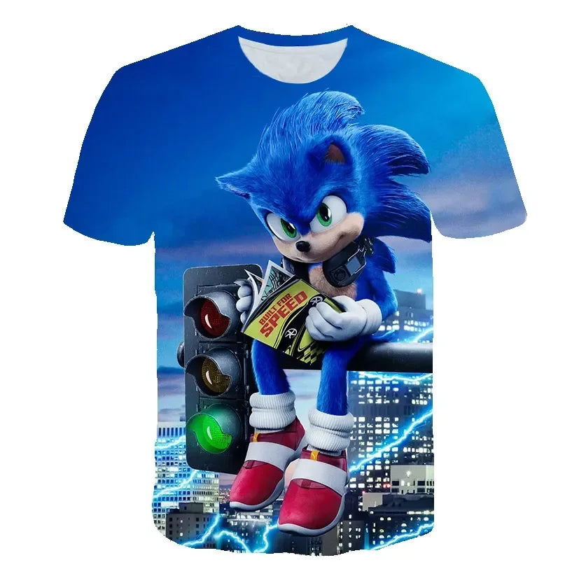 Boys Sonic T-Shirt Kids TShirts Baby Boys Casual Short Sleeves Print T-shirt For Boy Summer Children Tee Shirts Tops - LOCKDEALZ