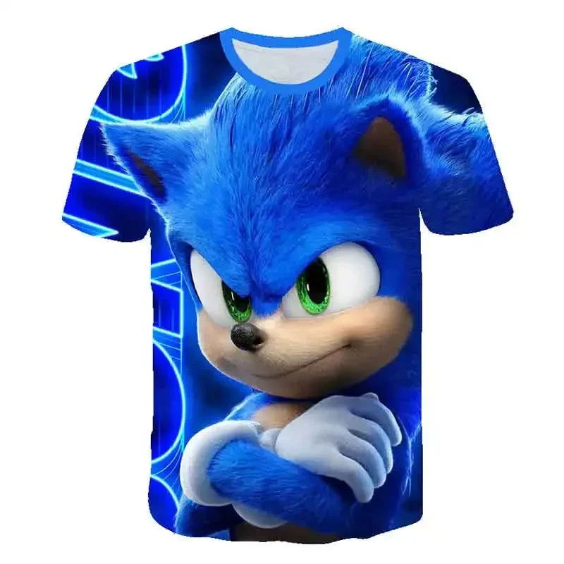 Boys Sonic T-Shirt Kids TShirts Baby Boys Casual Short Sleeves Print T-shirt For Boy Summer Children Tee Shirts Tops - LOCKDEALZ