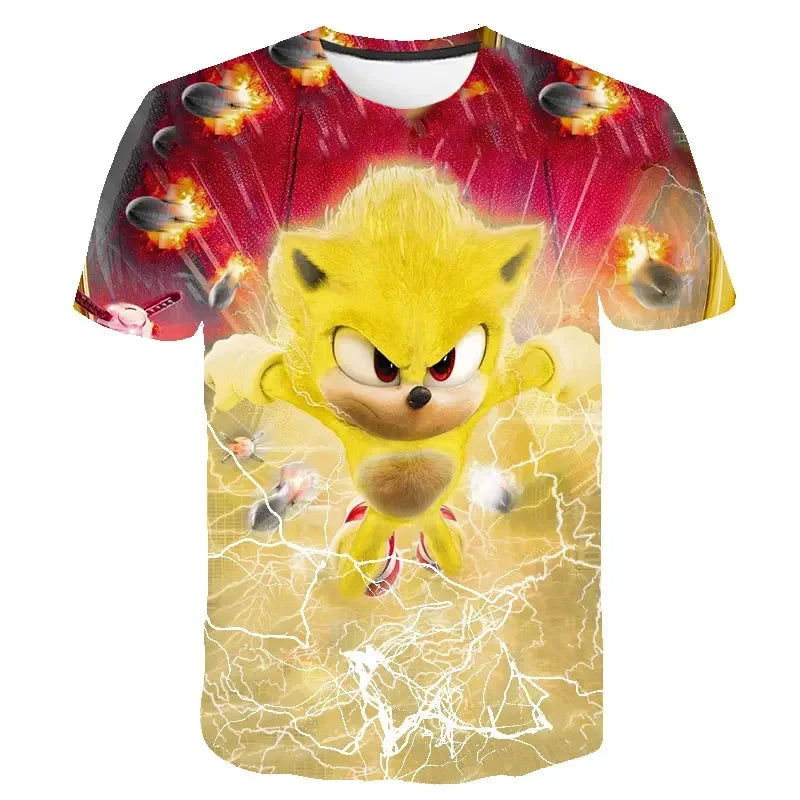 Boys Sonic T-Shirt Kids TShirts Baby Boys Casual Short Sleeves Print T-shirt For Boy Summer Children Tee Shirts Tops - LOCKDEALZ