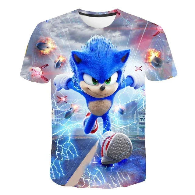 Boys Sonic T-Shirt Kids TShirts Baby Boys Casual Short Sleeves Print T-shirt For Boy Summer Children Tee Shirts Tops - LOCKDEALZ