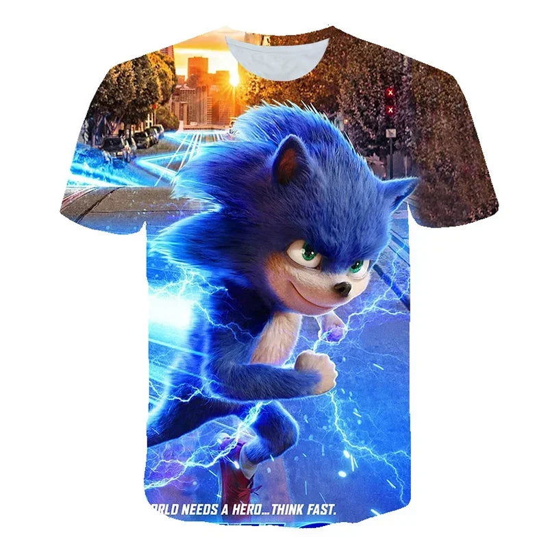 Boys Sonic T-Shirt Kids TShirts Baby Boys Casual Short Sleeves Print T-shirt For Boy Summer Children Tee Shirts Tops - LOCKDEALZ