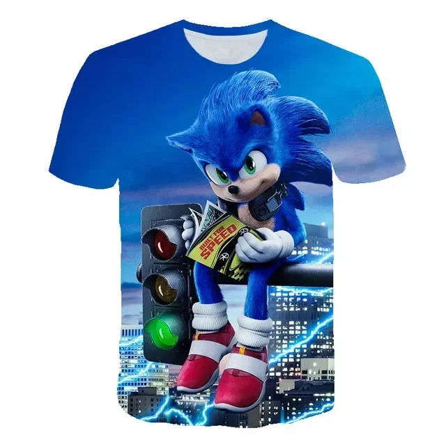 Boys Sonic T-Shirt Kids TShirts Baby Boys Casual Short Sleeves Print T-shirt For Boy Summer Children Tee Shirts Tops - LOCKDEALZ