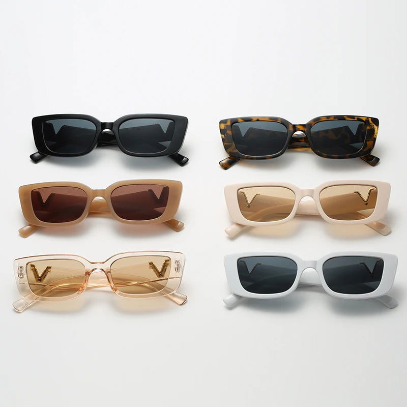 Brand Rectangle Sunglasses Women Designer Vintage Small Frame Sun Glasses Ladies Classic Black Square Oculos UV400 - LOCKDEALZ