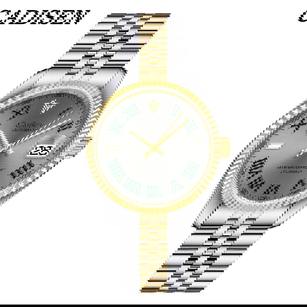 CADISEN 38MM Men's Automatic Mechanical Watch Luxury AR Sapphire Glass Water Resistant Stainless Steel MIYOTA 8215 Reloj Hombre - LOCKDEALZ