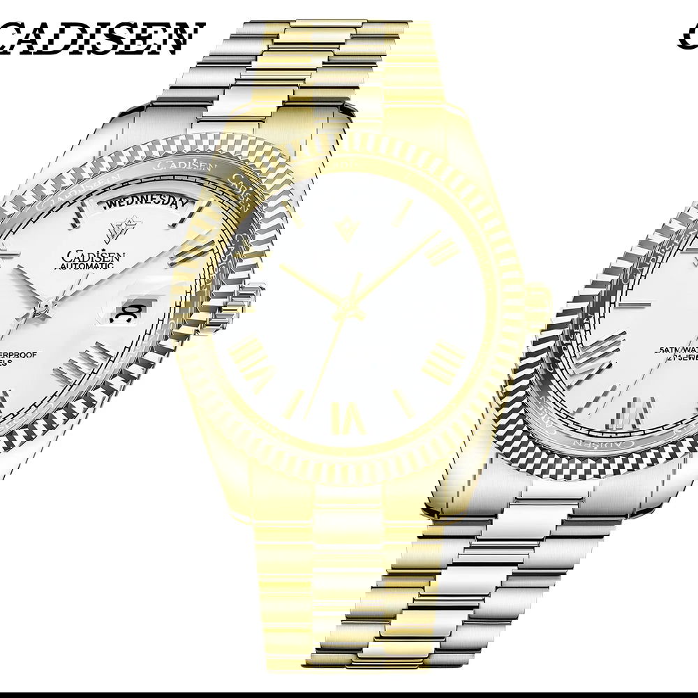 CADISEN Men's Mechanical Watches Luxury Meteorite Dial Automatic Watch For Men Week 100M Japan MIYOTA 8285 Movement Clock Man - LOCKDEALZ