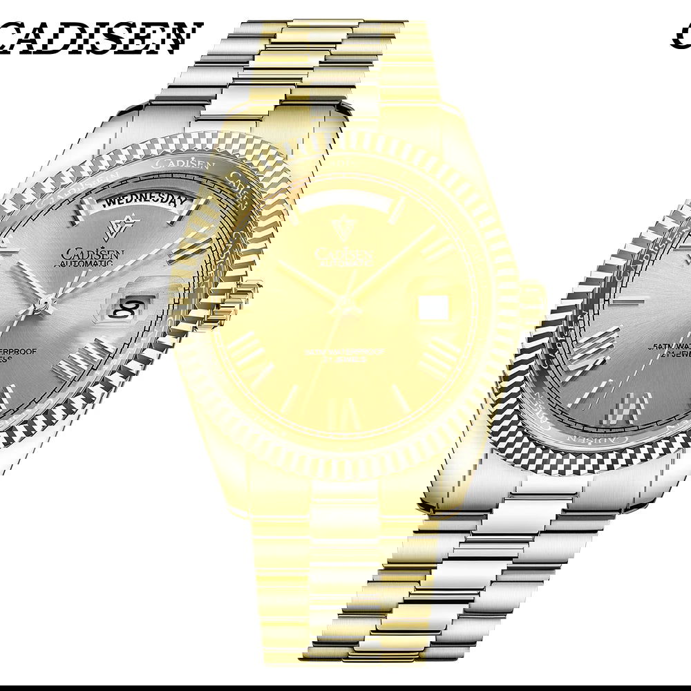 CADISEN Men's Mechanical Watches Luxury Meteorite Dial Automatic Watch For Men Week 100M Japan MIYOTA 8285 Movement Clock Man - LOCKDEALZ
