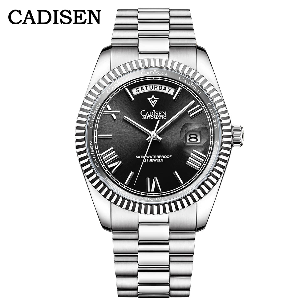 CADISEN Men's Mechanical Watches Luxury Meteorite Dial Automatic Watch For Men Week 100M Japan MIYOTA 8285 Movement Clock Man - LOCKDEALZ