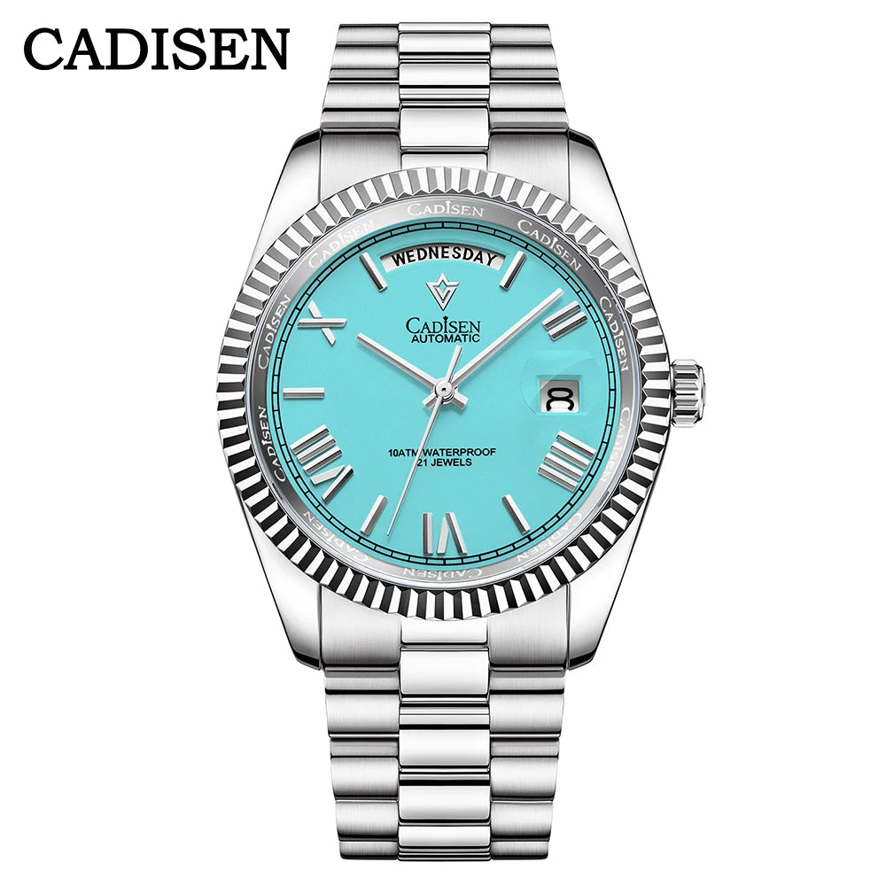 CADISEN Men's Mechanical Watches Luxury Meteorite Dial Automatic Watch For Men Week 100M Japan MIYOTA 8285 Movement Clock Man - LOCKDEALZ
