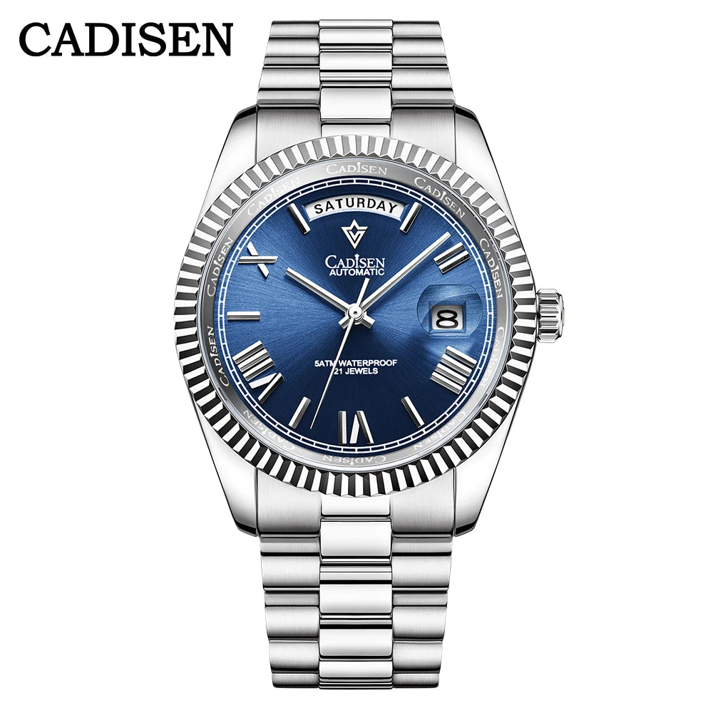 CADISEN Men's Mechanical Watches Luxury Meteorite Dial Automatic Watch For Men Week 100M Japan MIYOTA 8285 Movement Clock Man - LOCKDEALZ