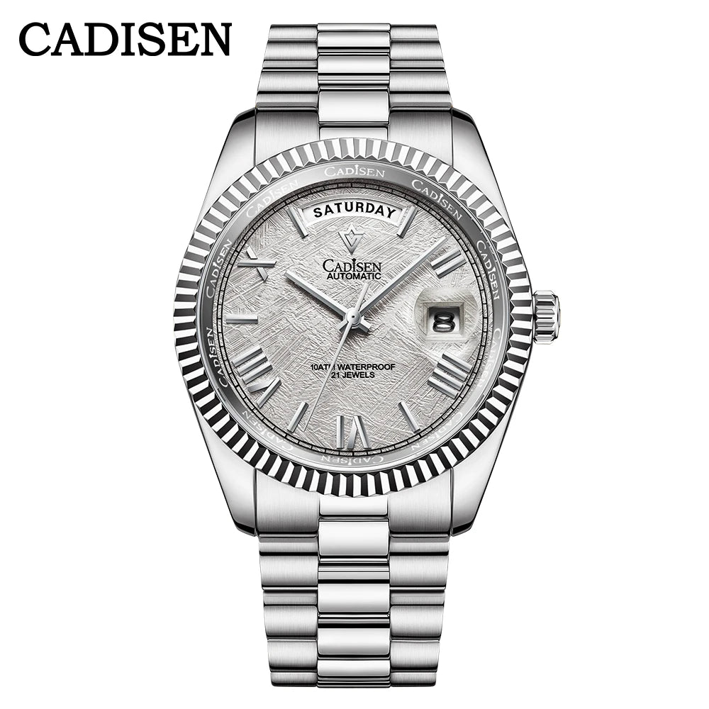 CADISEN Men's Mechanical Watches Luxury Meteorite Dial Automatic Watch For Men Week 100M Japan MIYOTA 8285 Movement Clock Man - LOCKDEALZ