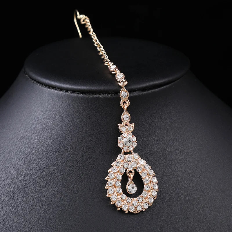 Crystal Necklaces Fashion Gold Color Rhinestone Choker Necklaces earrings set  for Women Geometric Bridal Weddings Jewelry Party - LOCKDEALZ