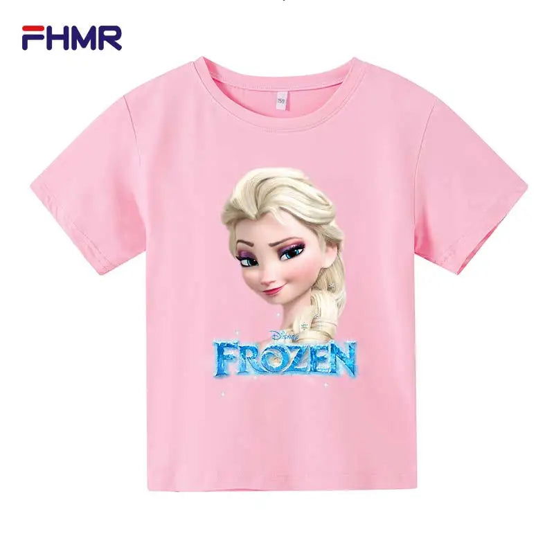 Cute Frozen Children Clothes Kids Summer Fashion Elsa T-shirt Baby Boys Cartoon Tshirts Toddler Girls Short Sleeve Casual Tops - LOCKDEALZ