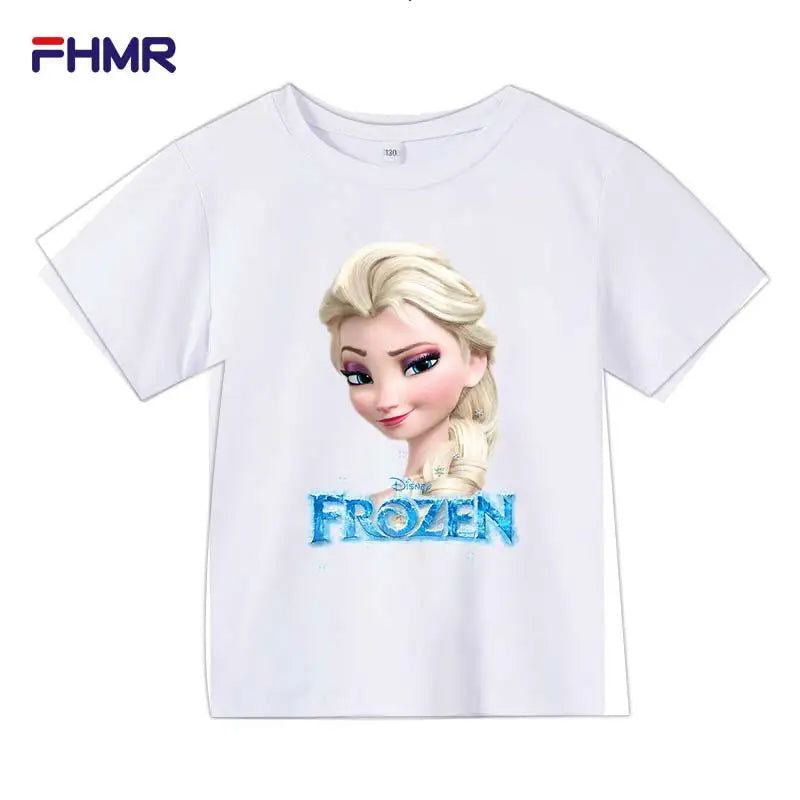 Cute Frozen Children Clothes Kids Summer Fashion Elsa T-shirt Baby Boys Cartoon Tshirts Toddler Girls Short Sleeve Casual Tops - LOCKDEALZ