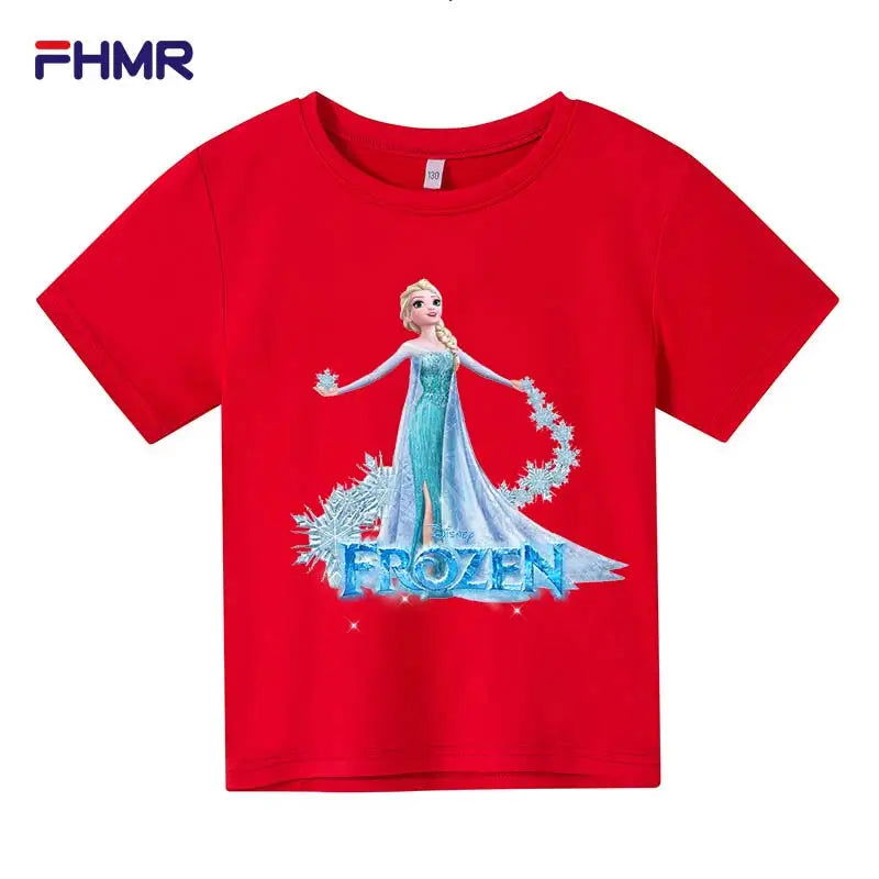 Cute Frozen Children Clothes Kids Summer Fashion Elsa T-shirt Baby Boys Cartoon Tshirts Toddler Girls Short Sleeve Casual Tops - LOCKDEALZ