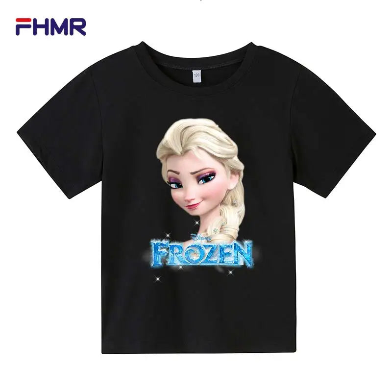Cute Frozen Children Clothes Kids Summer Fashion Elsa T-shirt Baby Boys Cartoon Tshirts Toddler Girls Short Sleeve Casual Tops - LOCKDEALZ