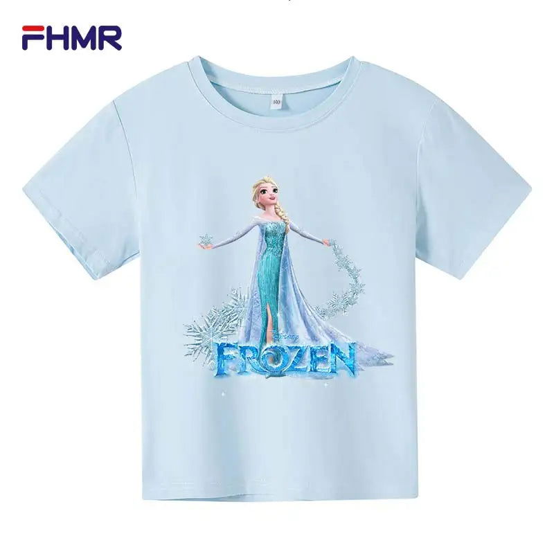 Cute Frozen Children Clothes Kids Summer Fashion Elsa T-shirt Baby Boys Cartoon Tshirts Toddler Girls Short Sleeve Casual Tops - LOCKDEALZ
