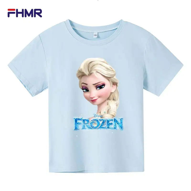 Cute Frozen Children Clothes Kids Summer Fashion Elsa T-shirt Baby Boys Cartoon Tshirts Toddler Girls Short Sleeve Casual Tops - LOCKDEALZ