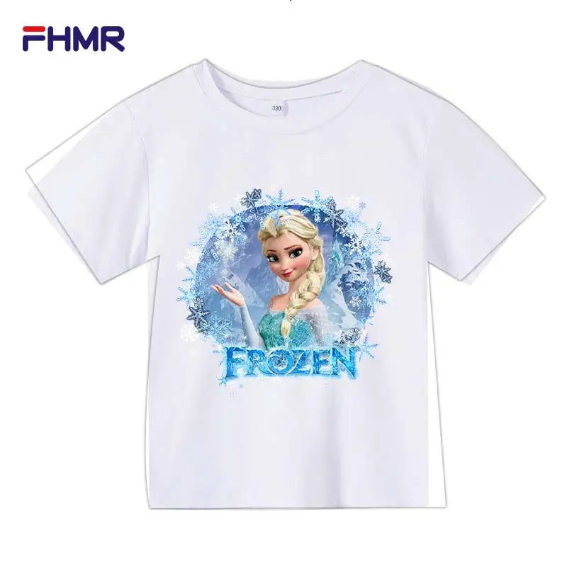 Cute Frozen Children Clothes Kids Summer Fashion Elsa T-shirt Baby Boys Cartoon Tshirts Toddler Girls Short Sleeve Casual Tops - LOCKDEALZ