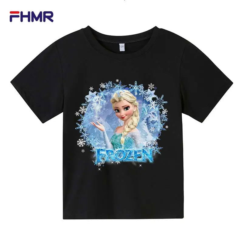 Cute Frozen Children Clothes Kids Summer Fashion Elsa T-shirt Baby Boys Cartoon Tshirts Toddler Girls Short Sleeve Casual Tops - LOCKDEALZ