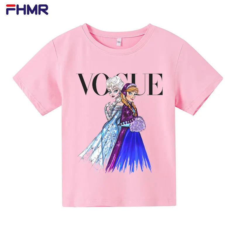 Cute Frozen Children Clothes Kids Summer Fashion Elsa T-shirt Baby Boys Cartoon Tshirts Toddler Girls Short Sleeve Casual Tops - LOCKDEALZ